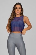 CROPPED SOLTINHO DE TULE (AZUL MARINHO) | REF: K2874-D - Imagem 3